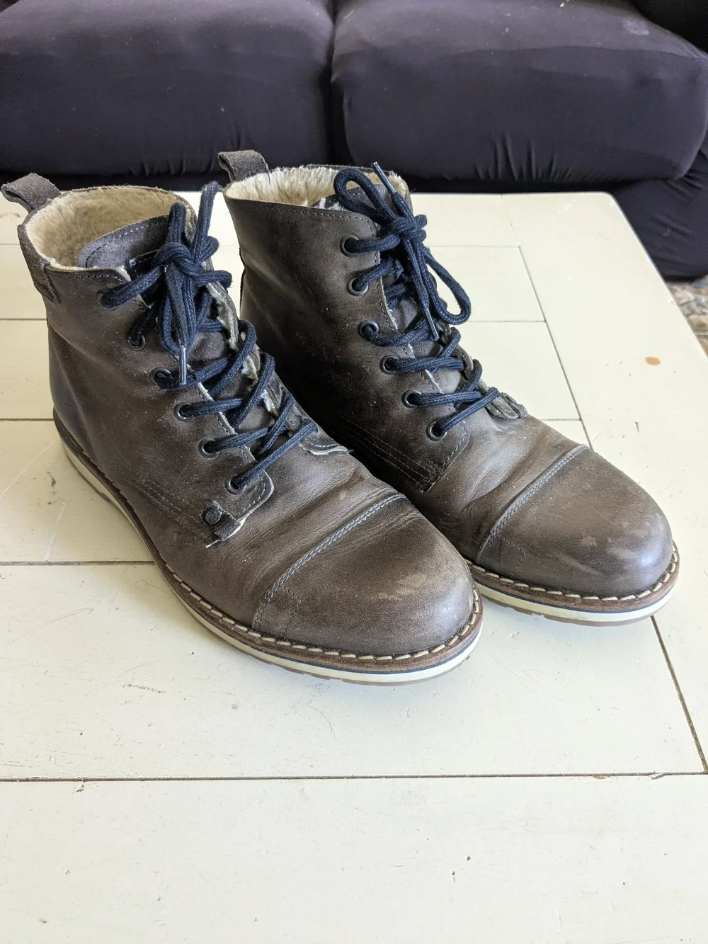 MENS BULLMAKER BROWN LEATHER ANKLE CHUKKA BOOTS - SIZE 9 (42)